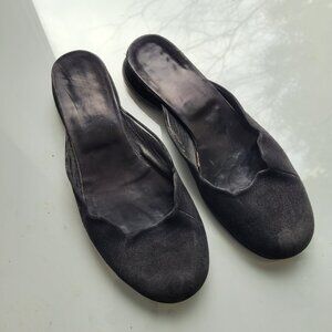 Black Suede Slip on Mules Women's Size 37.5 EU